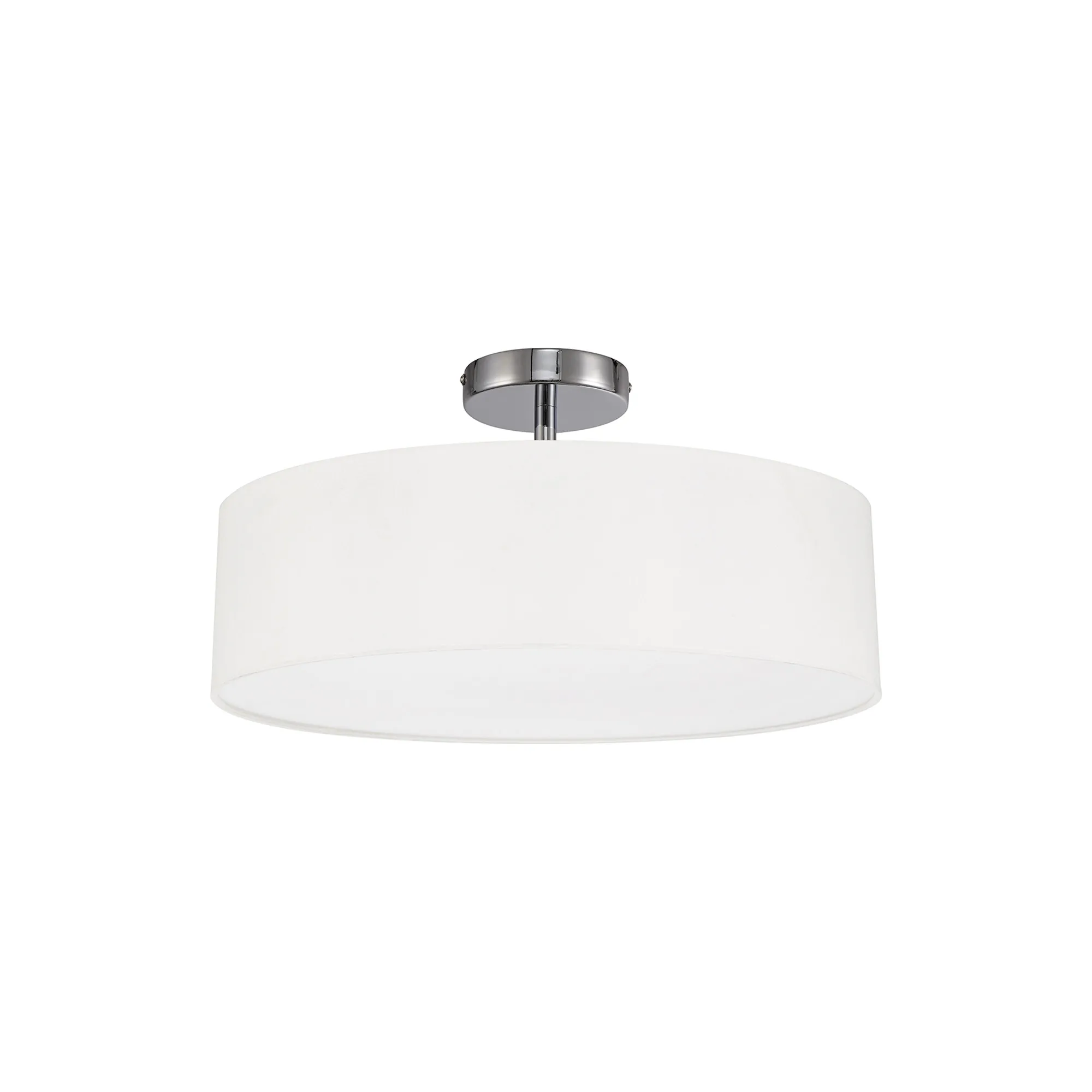 Baymont 45cm, Semi Flush 3 Light Polished Chrome, White DK0697  Deco Baymont CH WH